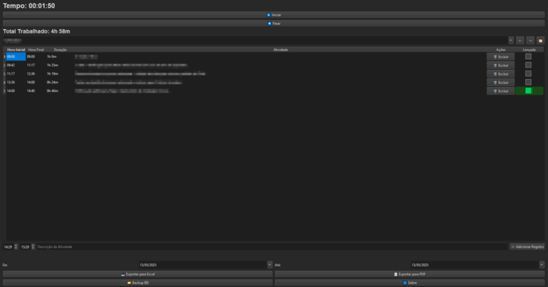 Timesheet Tracker – Sistema Desktop para Registro de Atividades